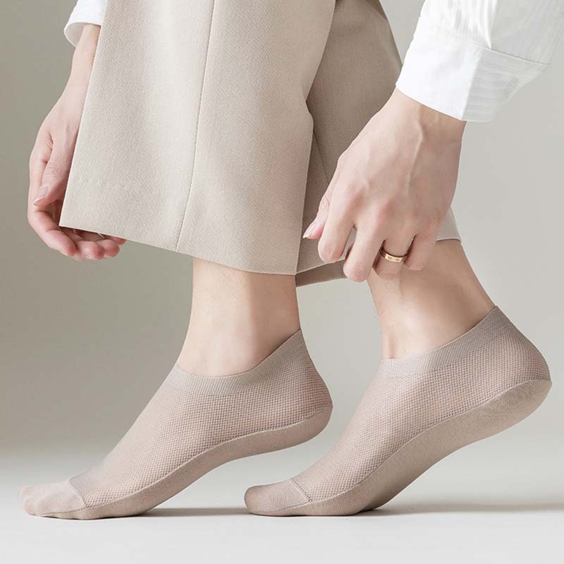 Plus Size Ice Silk Breathable Ankle Socks(3 Pairs)