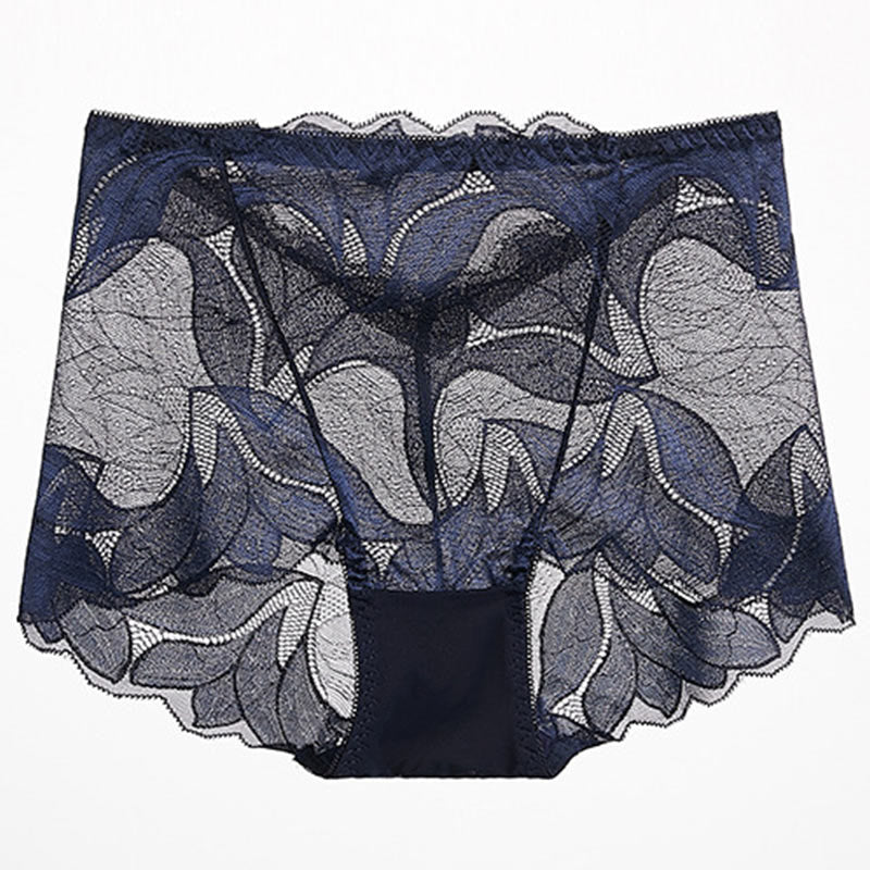 Lace Breathable Panty(5 Packs) - Navy Blue - 2XL - image 19