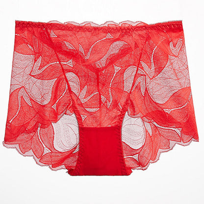 Lace Breathable Panty(5 Packs) - Red - 2XL - image 18
