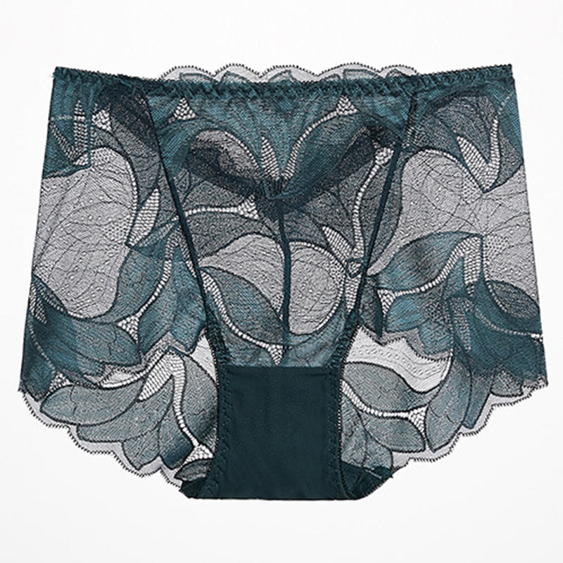 Lace Breathable Panty(5 Packs) - Dark Green - 2XL - image 22