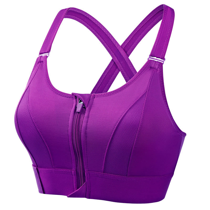 Cross Back Sports Bras - Purple - 5XL - image 5