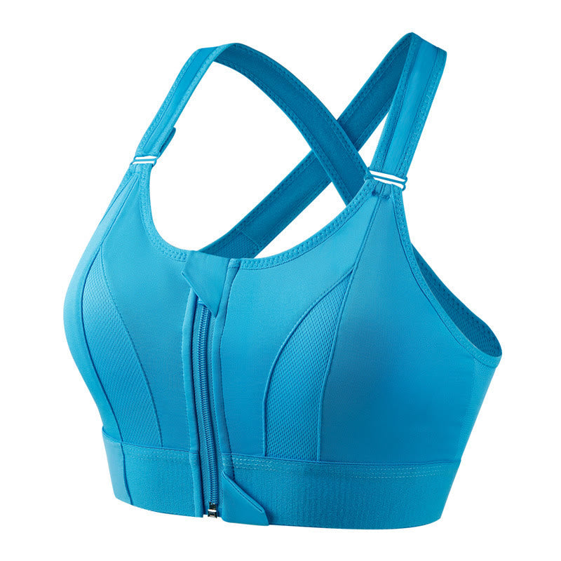 Cross Back Sports Bras - Blue - 5XL - image 8