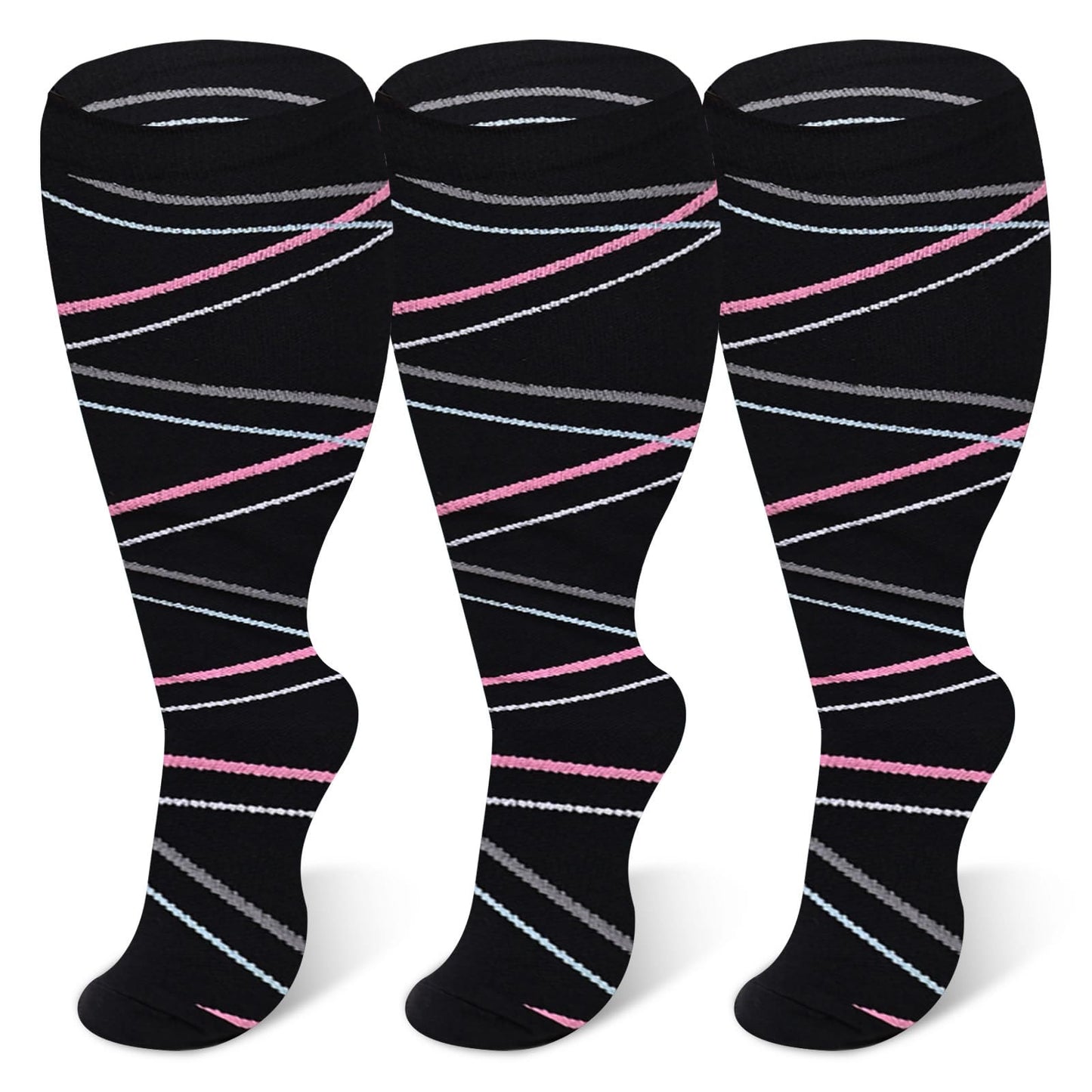 Plusock Ribbon Plus Size Compression Socks 2XL-7XL(3 Pairs) - image 0