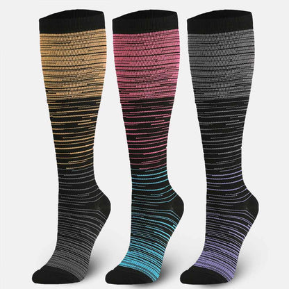 Color Thin Lines Compression Socks(6 Pairs) - image 1