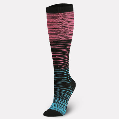 Color Thin Lines Compression Socks(6 Pairs) - image 3