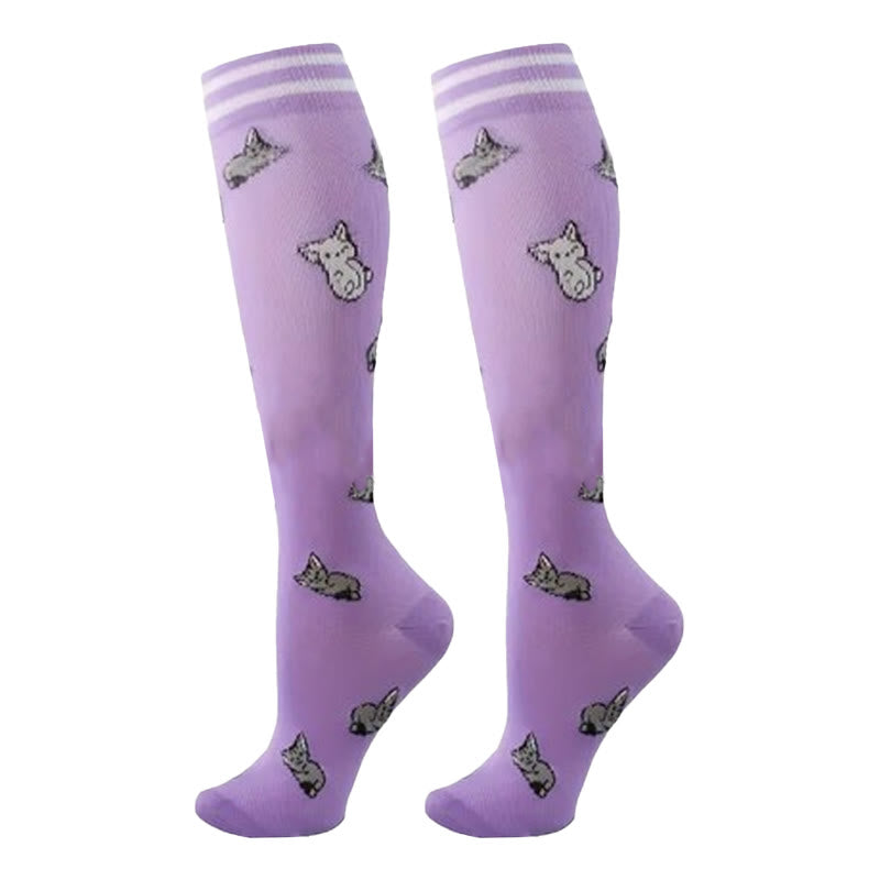Colorful Animal Patterns Compression Socks(5 Pairs) - image 4