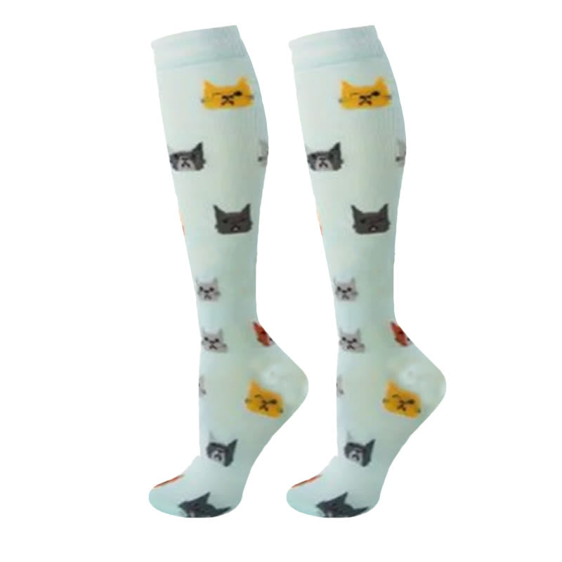 Fruit Coffee Patterns Compression Socks(6 Pairs) - image 1