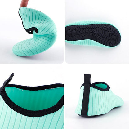 Plus Size Lake Blue Stripes Slipper Socks