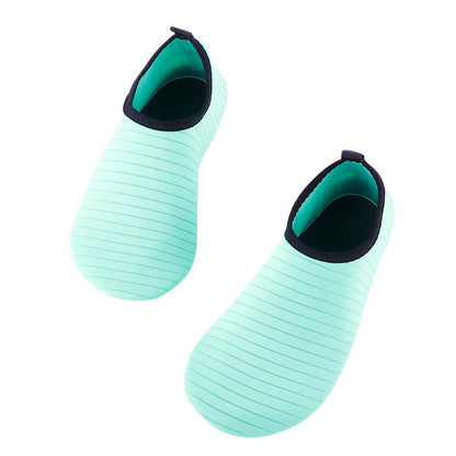 Plus Size Lake Blue Stripes Slipper Socks