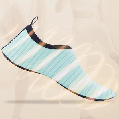 Plus Size Lake Blue Stripes Slipper Socks