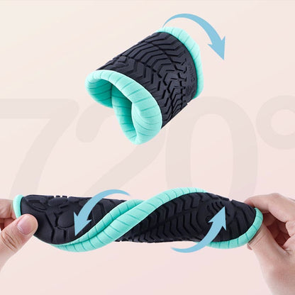 Plus Size Lake Blue Stripes Slipper Socks