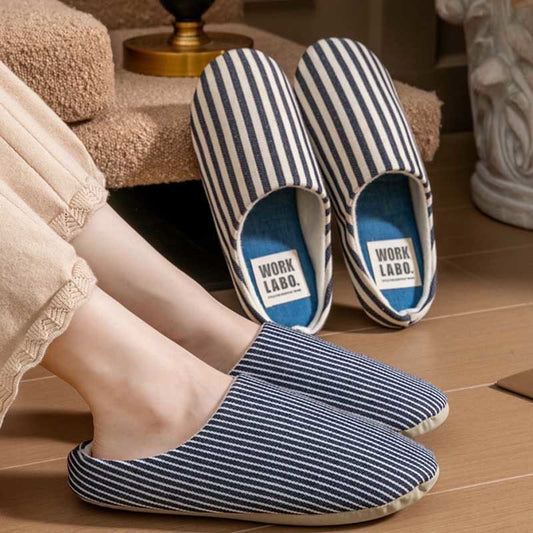 Plus Size Striped Home Slippers - image 0