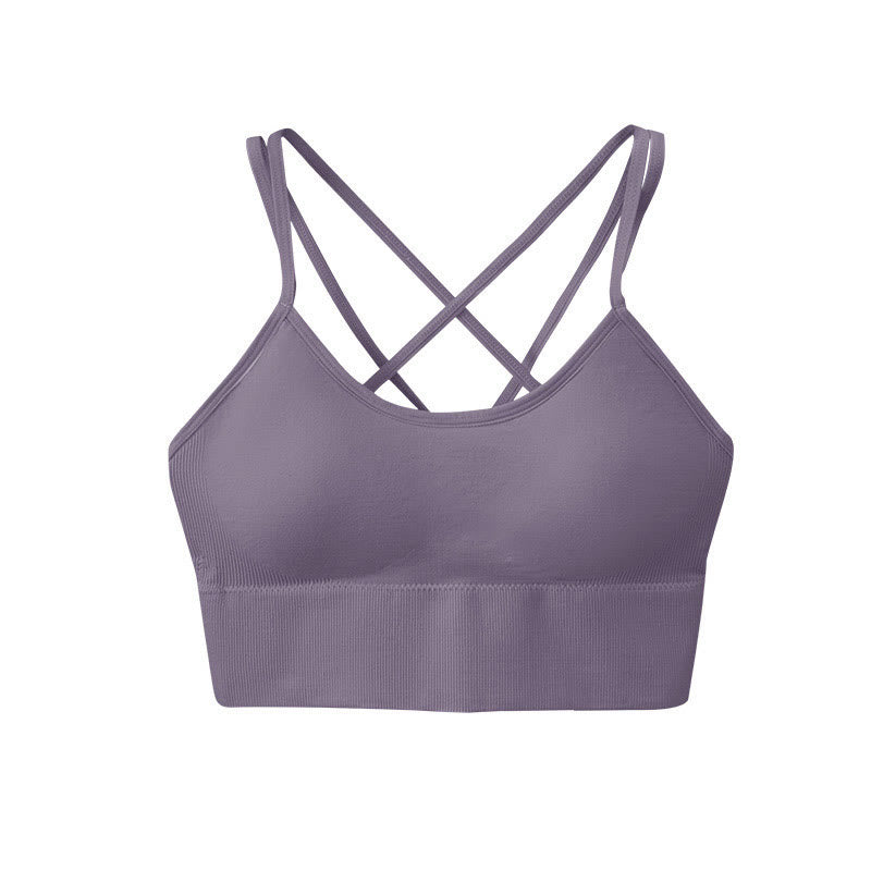 Cross Back Sports Bras - Grey - 3XL - image 11