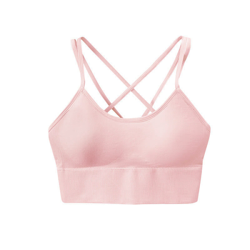 Cross Back Sports Bras - Pink - 3XL - image 9