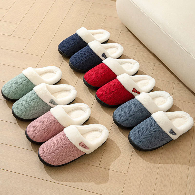 Plus Size Plush Soft Sole Slippers - image 0