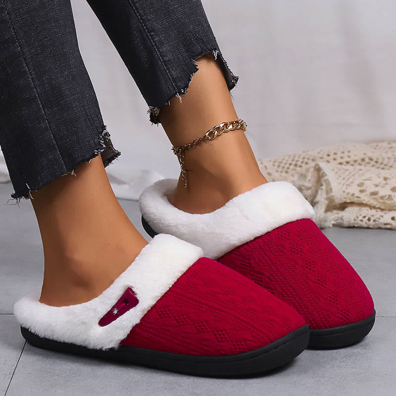Plus Size Plush Soft Sole Slippers - image 1