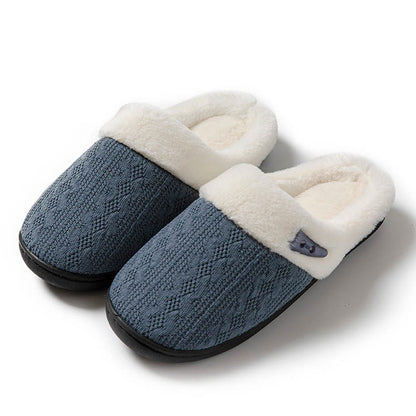 Plus Size Plush Soft Sole Slippers - Dark Grey - US 9-10 - image 10