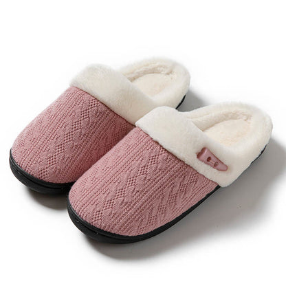 Plus Size Plush Soft Sole Slippers - Pink - US 9-10 - image 12