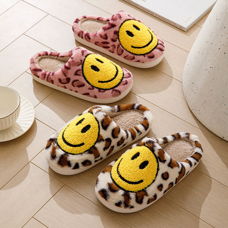 Plus Size Yellow Smiley Face Slippers - image 0