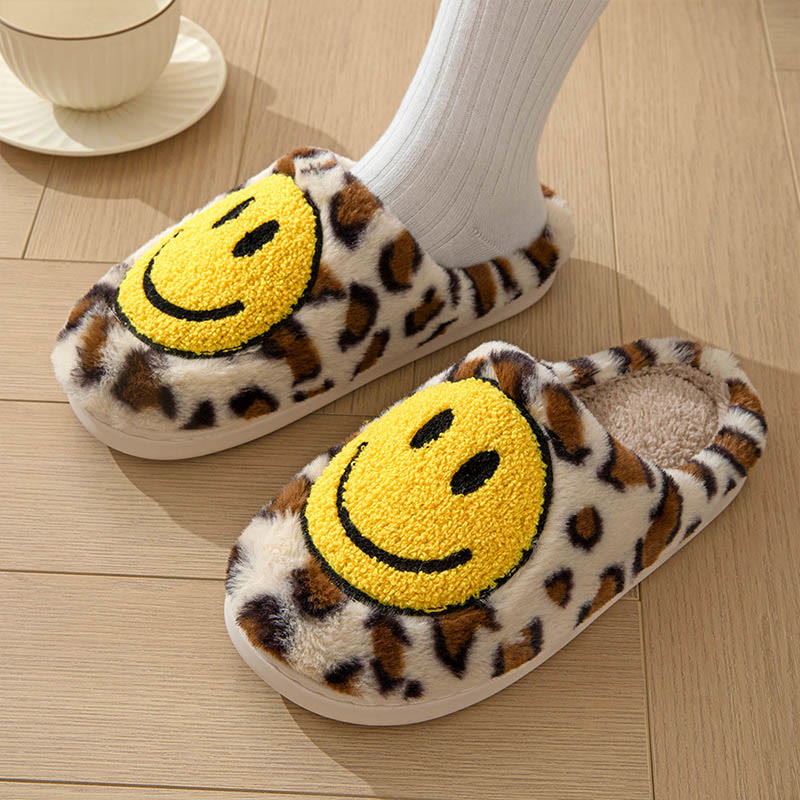 Plus Size Yellow Smiley Face Slippers - image 1