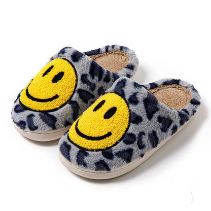 Plus Size Yellow Smiley Face Slippers - Blue - 2XL - image 15