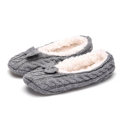 Plus Size Bow Knot Slipper Socks - Light Gray - EU39-42(US6-8.5) - image 3