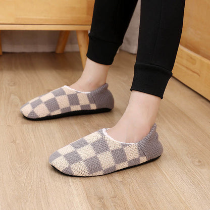 Plus Size Plaid Slipper Socks - Grey - EU40-43(US7-9) - image 3