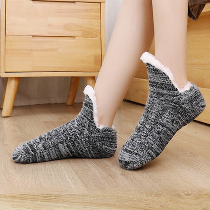 Plus Size Plush Ankle Slipper Socks - Black - EU40-43(US7-9) - image 3