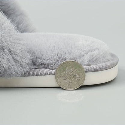 Plus Size Plush Cross Strap Slippers - image 10