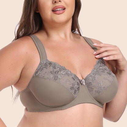 Lace Print Full Coverage Bras - Green - 5XL - image 2