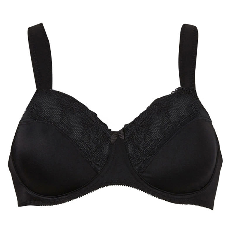 Lace Print Full Coverage Bras - Black - 5XL - image 4