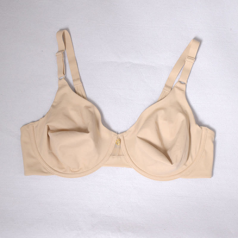 Ice Silk Traceless Full Coverage Bras - Apricot - 42 - H - image 5