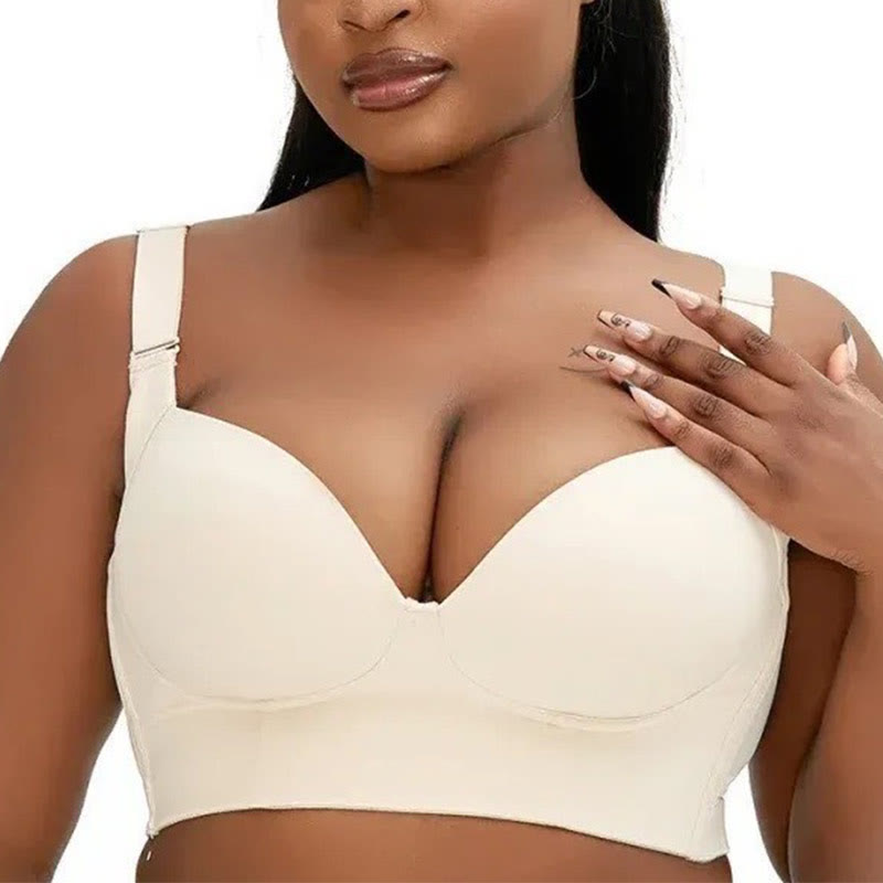 Deep V Full Coverage Bras - Nude - 50 - F - image 6