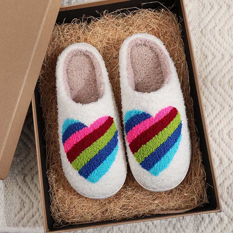 Plus Size Love Slippers - Rainbow Heart - EU 44-45(US 10-11) - image 1