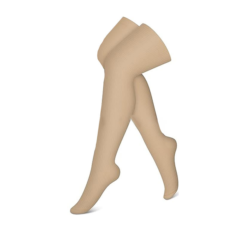 Black White Nude Thigh High Compression Socks(3 Pairs) - Nude - S/M - image 3