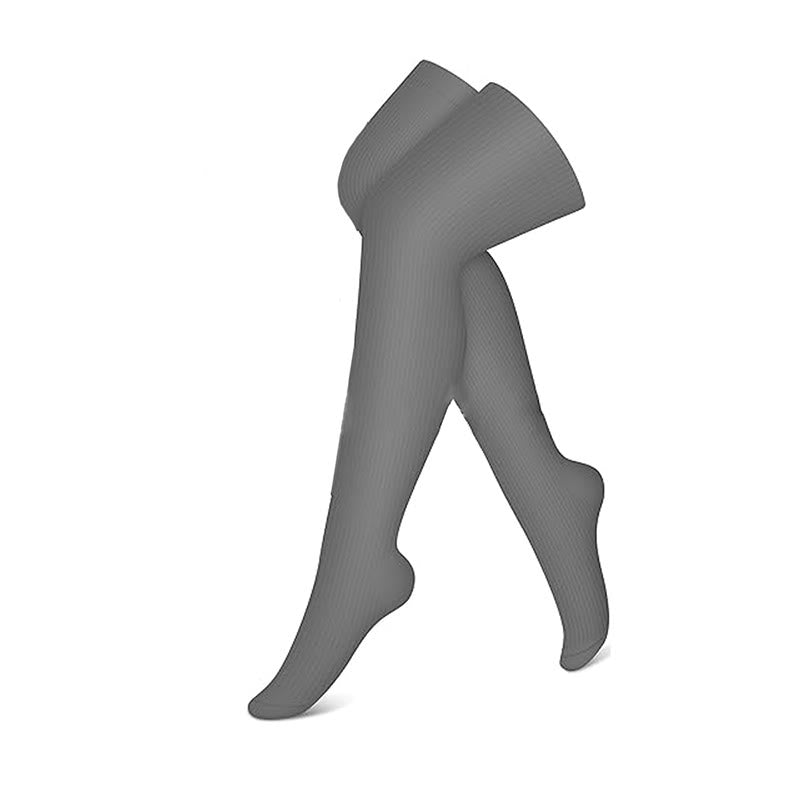 Black White Grey Thigh High Compression Socks(3 Pairs) - Grey - S/M - image 9