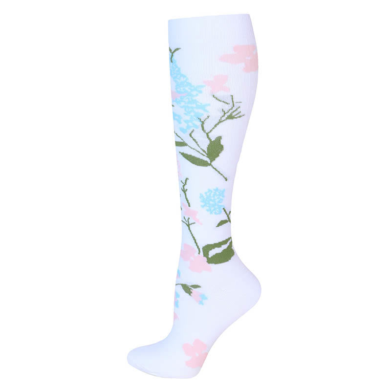 Flower Pattern Compression Socks(3 Pairs) - image 3