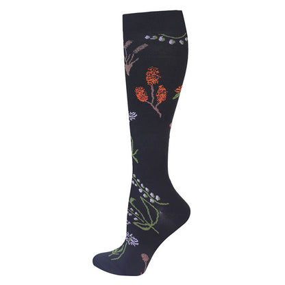Flower Pattern Compression Socks(3 Pairs) - image 3