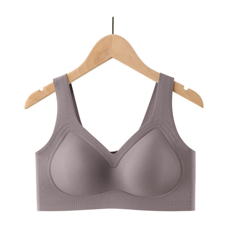 Seamless Comfort Wireless Bras - Grey - 5XL - image 6