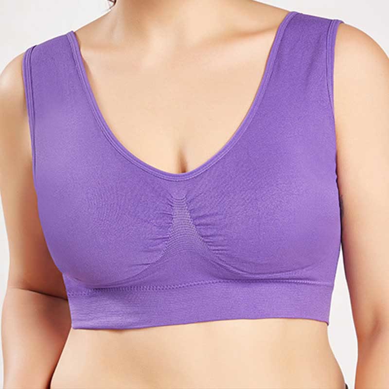 Seamless Comfort Sports Bras - Purple - 4XL - image 12