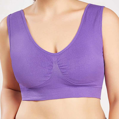Seamless Comfort Sports Bras - Purple - 4XL - image 12