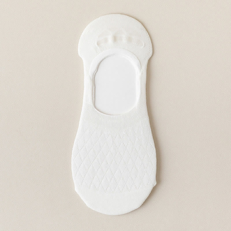 Grid Elasticity No Show Socks(8 Pairs) - White - EU37-40(US4-7) - image 11