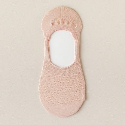 Grid Elasticity No Show Socks(8 Pairs) - Pink - EU37-40(US4-7) - image 12