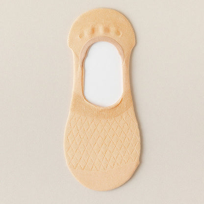 Grid Elasticity No Show Socks(8 Pairs) - Nude - EU37-40(US4-7) - image 13