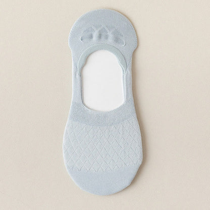 Grid Elasticity No Show Socks(8 Pairs) - Light Blue - EU37-40(US4-7) - image 15