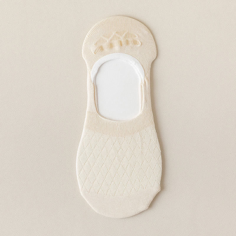 Grid Elasticity No Show Socks(8 Pairs) - Beige - EU37-40(US4-7) - image 16