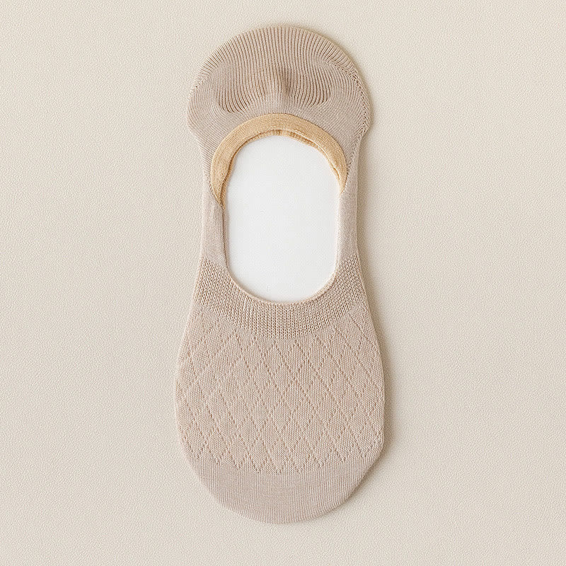 Grid Elasticity No Show Socks(8 Pairs) - Khaki - EU37-40(US4-7) - image 18