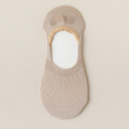 Grid Elasticity No Show Socks(8 Pairs) - Khaki - EU37-40(US4-7) - image 18