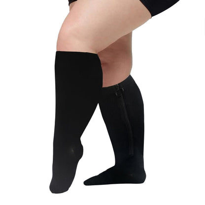 Plus Size Zipper Compression Socks(2 Pairs) - image 2