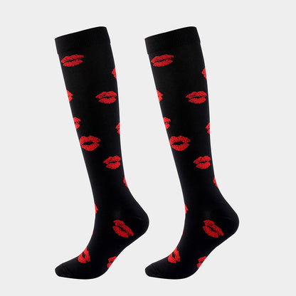 Plus Size Various Patterns Compression Socks(6 Pairs) - image 9